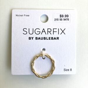 Chain Link Ring SUGARFIX by BaubleBar Size 8 Gold Tone Nickel Free NEW